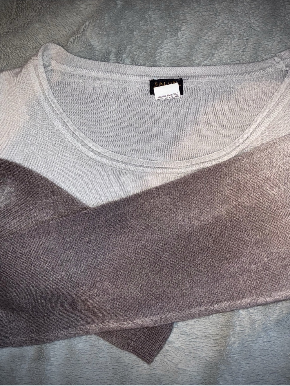 Salon Studio Women's Gradient Crew Neck Sweater - Gray & Brown